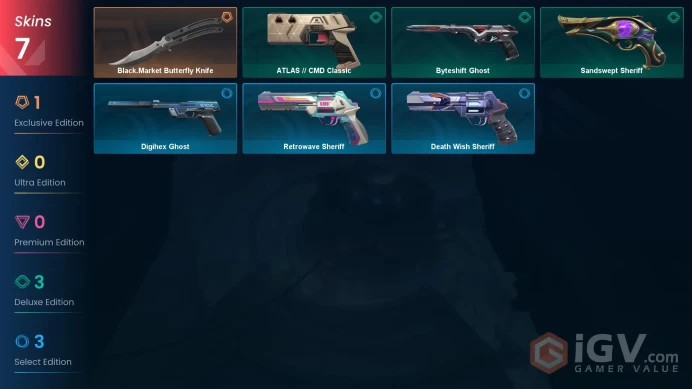 EU | VP 15 | LVL 169 | Black.Market Butterfly Knife | Sandswept Sheriff | Byteshift Ghost | ATLAS // CMD Classic | Retrowave Sheriff | D | V0680