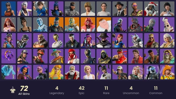 Fortnite Account [PC] 70 skins | Renegade Raider | Spectra Knight | Omegarok | Valeria | Peter Griffin | Padmé Amidala | Luke Skywalker | Glaci