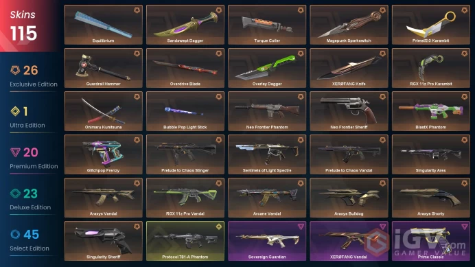[NA] 115SKINS |12KNIVES | Prime//2.0 Karambit RGX 11z Pro Karambit Sandswept Dagger Torque Coiler XEROFANG Knife