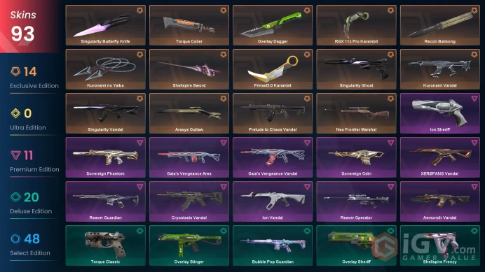 [NA] 93SKINS |8KNIVES | RGX 11z Pro Karambit Shellspire Sword Singularity Butterfly Knife Torque Coiler