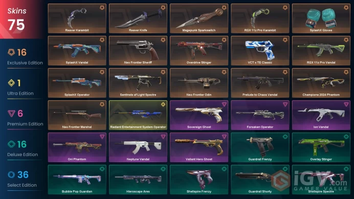[NA] 75SKINS |5KNIVES | Magepunk Sparkswitch Reaver Karambit Reaver Knife RGX 11z Pro Karambit SplashX Gloves