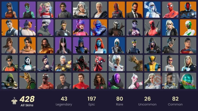 [PC/PSN/XBOX] 428 skins | Deluxe STW | Leviathan Axe | Candy Axe | Laugh It Up | Harley Quinn | Lara Croft | Bhangra Boogie | Reaper Axe| 300 VB