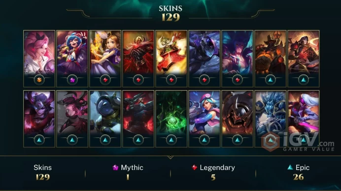 【LAN 】Level 268 150 Champ/129 Skins Full Access High Quality Account Instant Delivery️
