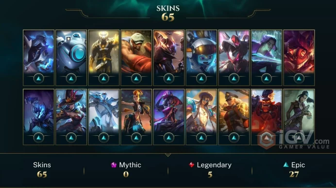 【LAN 】Level 237    122 Champ/ 65 Skins   Full Access  High Quality Account  Instant Delivery️