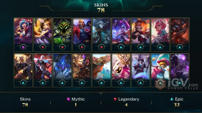 【LAN 】Level 186 125 Champ/ 78 Skins Full Access High Quality Account Instant Delivery️