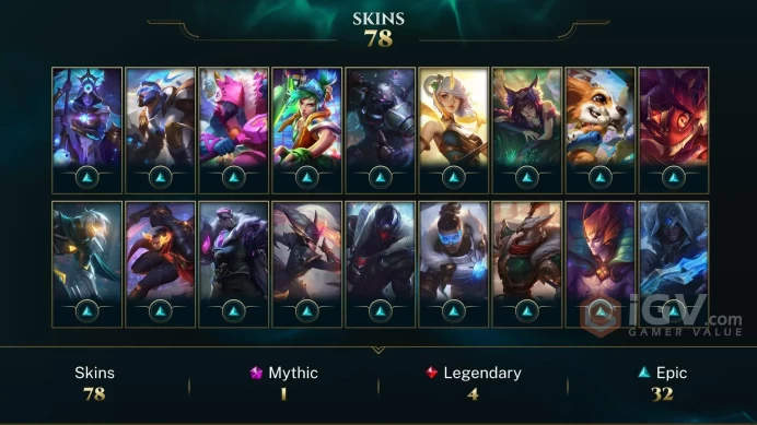 【LAN 】Level 186 125 Champ/ 78 Skins Full Access High Quality Account Instant Delivery️