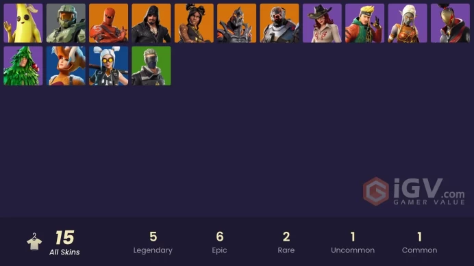 14262[PC/PSN/XBOX]Master Chief|Ruin|Blackheart|Luxe|The Scientist|Hybrid|Peely|Lt. Evergreen|Sidewinder|Ember|Master Key