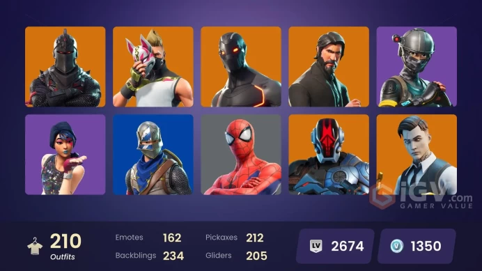 210 skins | Black Knight | The Reaper | Elite Agent | Take The L | Floss | Blue Squire | Royale Knight | Omega | Ride The Pony | Snowflake