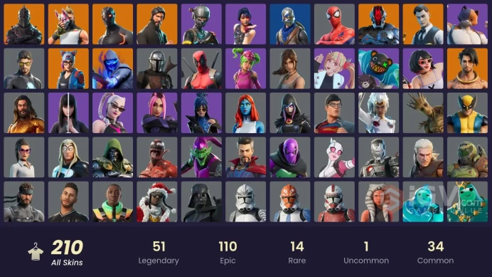210 skins | Black Knight | The Reaper | Elite Agent | Take The L | Floss | Blue Squire | Royale Knight | Omega | Ride The Pony | Snowflake