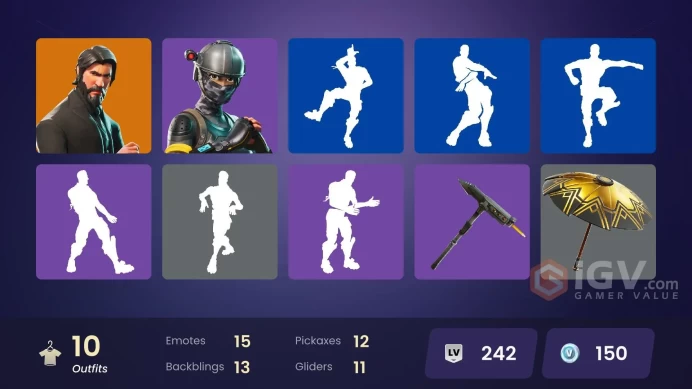 10 skins | The Reaper | Elite Agent | Take The L | Snowflake | Dark Voyager | Carbide | Rust Lord | Moonwalker | Mission Specialist | Battlehawk