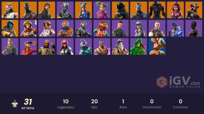 30 skins | The Reaper | Elite Agent | Take The L | Ride The Pony | Snowflake | Omega (stage 5) | Rogue Agent | Blue Striker | Valor | Zenith