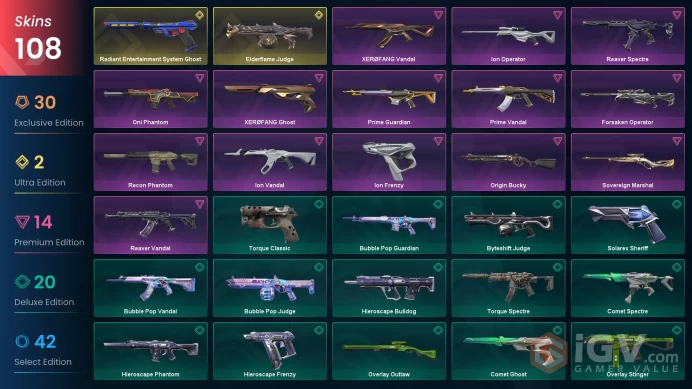 [NA] 108SKINS |12KNIVES | Magepunk Sparkswitch Onimaru Kunitsuna Reaver Karambit RGX 11z Pro Karambit XEROFANG Knife
