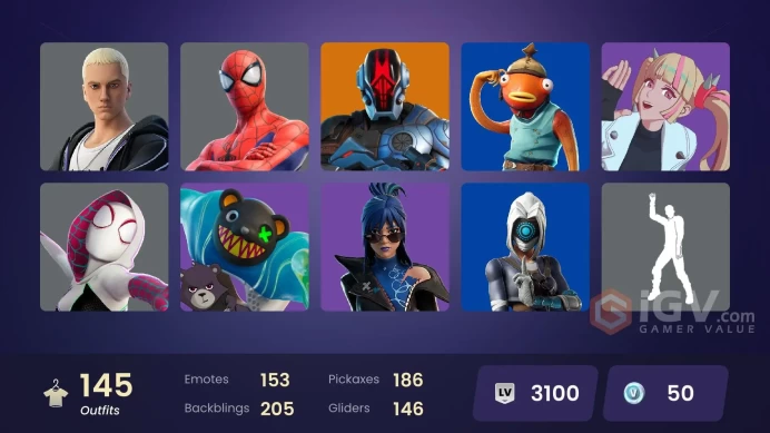 [PSN/PC/Xbox] 145 skins | Dark Skully | Joltara | Spider-Man | Spider-Gwen | Geralt of Rivia | Peter Griffin | Son Goku | Optimus Prime | 50 VB