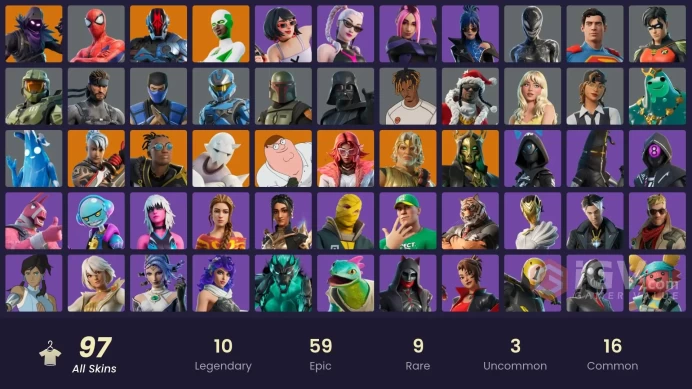 [PSN/PC/Xbox] 97 skins | Backlash | Spider-Man | Peter Griffin | Master Chief (Matte Black) | Subzero Cryptic | Vivi Chroma | Raven | Snap | 50 