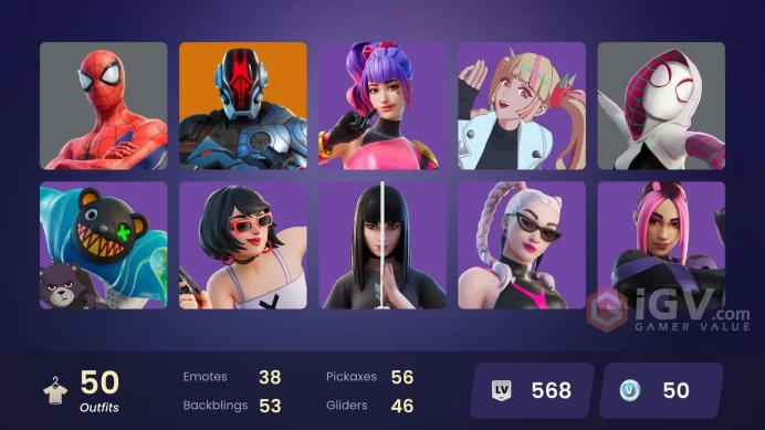 [PSN/PC/Xbox] 50 skins | Spider-Man | Spider-Gwen | Ronin | The Imagined | The Cube Queen | Snap | Twyn | The Origin | Malik | 50 VB