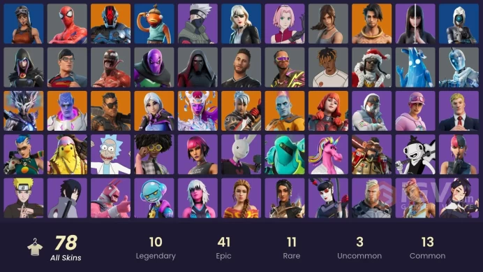 [PSN/PC/Xbox] 78 skins | Lara Croft | Reaper | Spider-Man | Renegade Raider | Subzero Cryptic | Naruto Uzumaki | Lina Scorch | The Imagined | 20