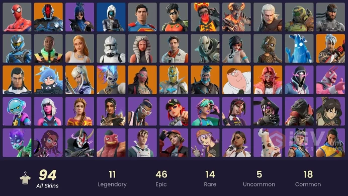 [PSN/PC/Xbox] 94 skins | Spider-Man | Geralt of Rivia | Peter Griffin | Ronin | Renzo the Destroyer | Nezumi | Spectra Knight | Kado Thorne | 0 