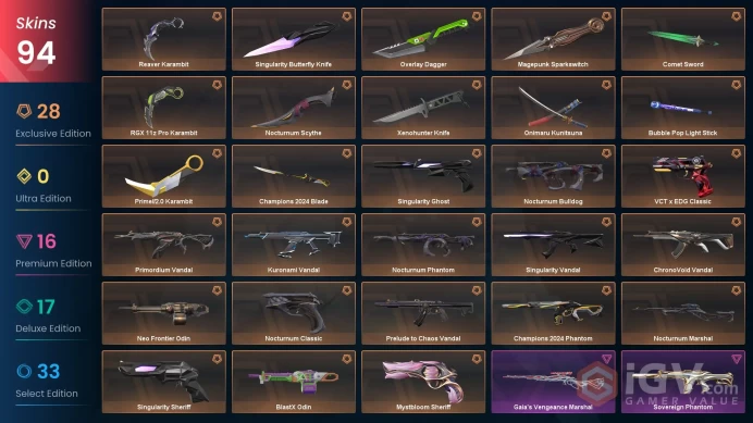 [NA] 93 SKINS | 12 KNIVES | Reaver Karambit RGX 11z Pro Karambit Singularity Butterfly Knife Xenohunter Knife
