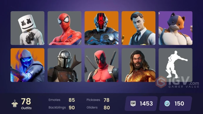 [PSN/PC/Xbox] 78 skins | Spider-Man | Meowscles | Gold Midas | Keri Commander | Point Patroller | Ronin | The Imagined | Fade | 150 VB