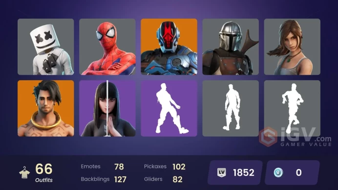 [PSN/PC/Xbox] 66 skins | Lara Croft | Reaper | Spider-Man | Frostbite | Ronin | The Imagined | The Cube Queen | Torin | The Origin | Predator | 