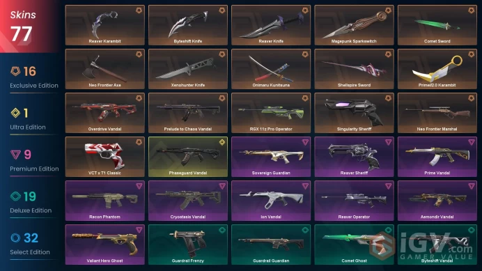 [NA] 77 SKINS | 10KNIVES | Prime//2.0 Karambit Reaver Karambit Reaver Knife Shellspire Sword Xenohunter Knife
