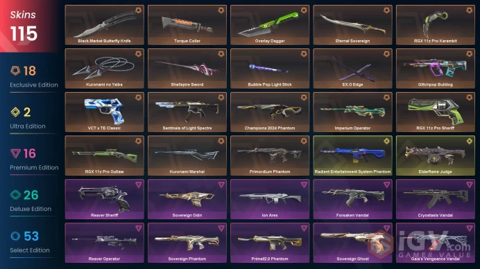 [NA] 115 SKINS | 9KNIVES | Kuronami no Yaiba Overlay Dagger RGX 11z Pro Karambit Shellspire Sword Torque Coiler