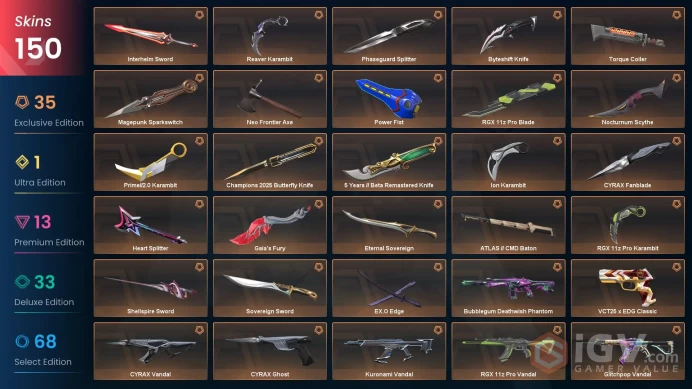 [NA] 150 SKINS | 23KNIVES | RGX 11z Pro Blade RGX 11z Pro Karambit Shellspire Sword Sovereign Sword Torque Coiler