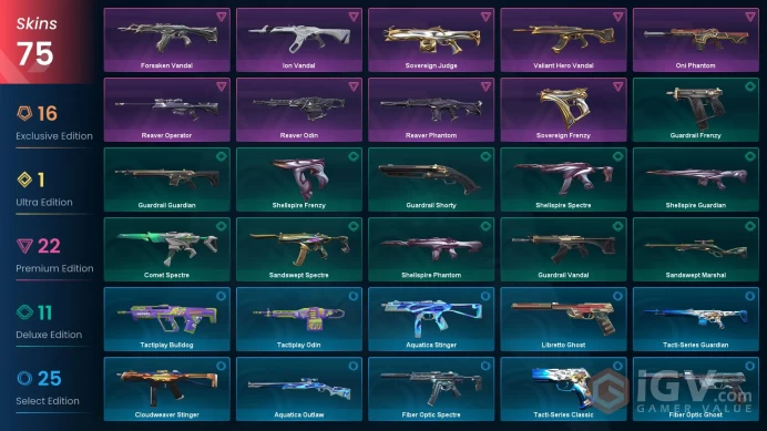 [NA] 75 SKINS | 8 KNIVES | Guardrail Hammer Hu Else Overdrive Blade Prime//2.0 Karambit Shellspire Sword XEROFANG Knife