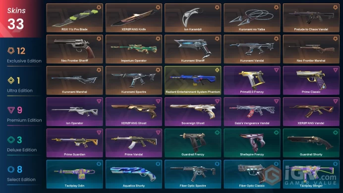 [NA] 33 SKINS | 4KNIVES | lon Operator lon Karambit Kuronami no Yaiba RGX 11z Pro Blade XEROFANG Knife