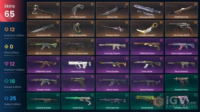 [NA] 65 SKINS | 9KNIVES | KnifeShellspire Sword VCT 2025 Karambit Xenohunter Knife XEROFANG Knife