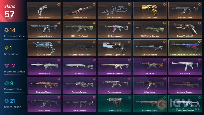[NA] 57 SKINS |3KNIVES | Prelude to Chaos Operator RGX 11z Pro Operator lon Karambit Kuronami no Yaiba XEROFANG Knife