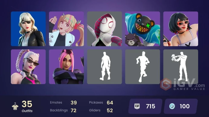 [PSN/PC/Xbox] 35 skins | Spider-Gwen | Geralt of Rivia | Black Adam | Renzo the Destroyer | Nezumi | Snap | Twyn | Malik | 100 VB