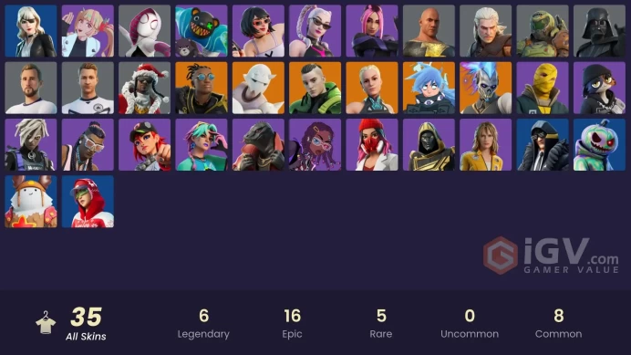 [PSN/PC/Xbox] 35 skins | Spider-Gwen | Geralt of Rivia | Black Adam | Renzo the Destroyer | Nezumi | Snap | Twyn | Malik | 100 VB