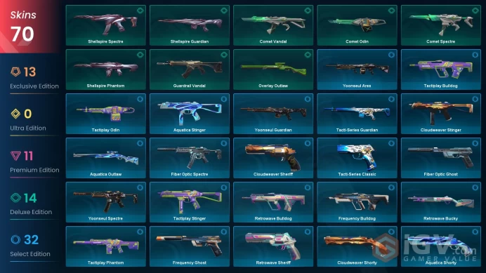 [NA] 70 SKINS | 7KNIVES | Guardrail Hammer lon Karambit RGX 11z Pro Firefly Shellspire Sword XEROFANG Knife