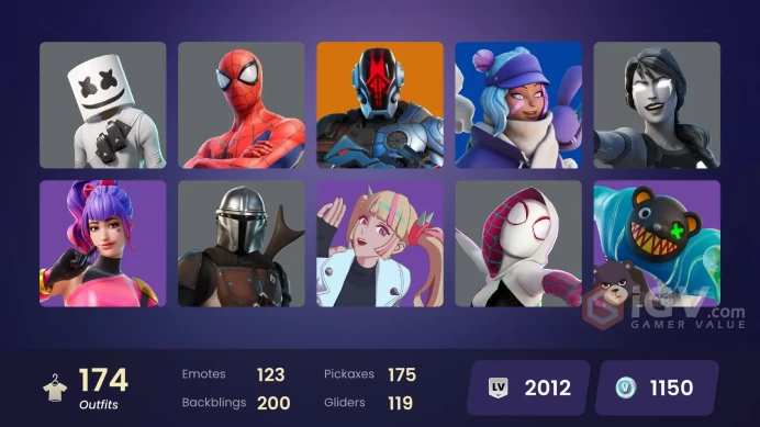 [PSN/PC/Xbox] 174 skins | Monarch | Spider-Man | Spider-Gwen | Geralt of Rivia | Naruto Uzumaki | Son Goku | Optimus Prime | Snap | Vegeta | 0 V