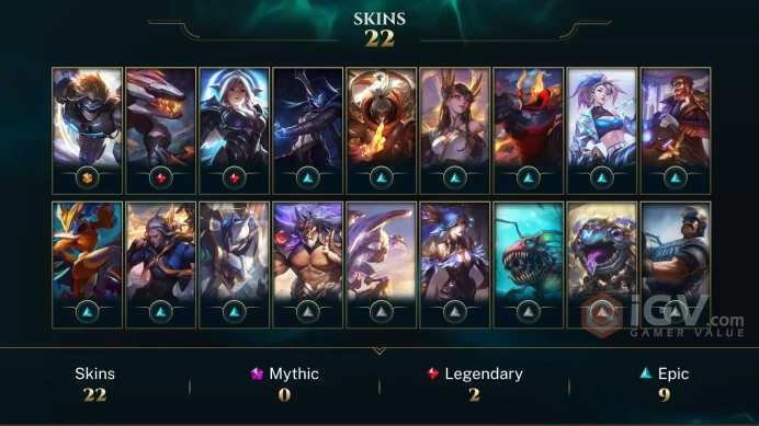 Euw G1 (1win-0lose) l 22 Perfect Skin l 70 Champs l Handmade l Instant Delivery l Full Acces  