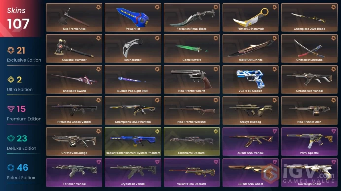 [NA] 107 SKINS | 12KNIVES | Onimaru Kunitsuna Power Fist Prime//2.0 Karambit Shellspire Sword XEROFANG Knife