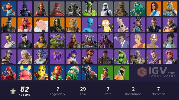 [PSN/PC/Xbox] 52 skins | Peter Griffin | Hades | Spectra Knight | Zeus | Omegarok | Firebrand | Valeria | Poseidon | Imperial Stormtrooper | 300
