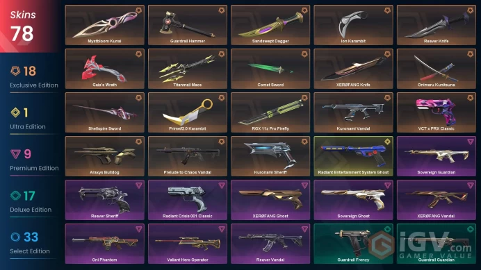 [NA] 78 SKINS | 13 KNIVES | RGX 11z Pro Firefly Sandswept Dagger Shellspire Sword Titanmail Mace XEROFANG Knife