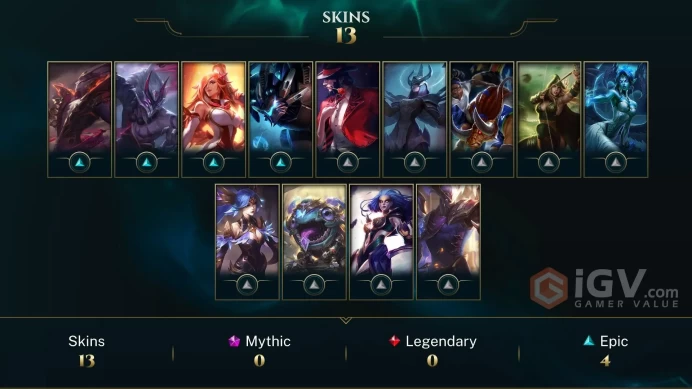 【LAN 】Level 63    60 Champ/ 13 Skins Full Access  High Quality Account  Instant Delivery️