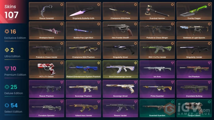 [NA] 107 SKINS | 7 KNIVES | Overlay Dagger Reaver Karambit Shellspire Sword Singularity Butterfly Knife