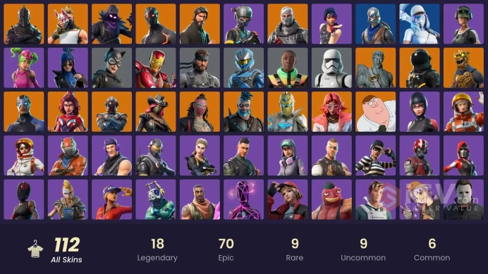 [PC] 112 skins | Black Knight | Sparkle Specialist | The Reaper | Blue Squire | Royale Knight | Elite Agent | Havoc | Rogue Agent | 0 VB