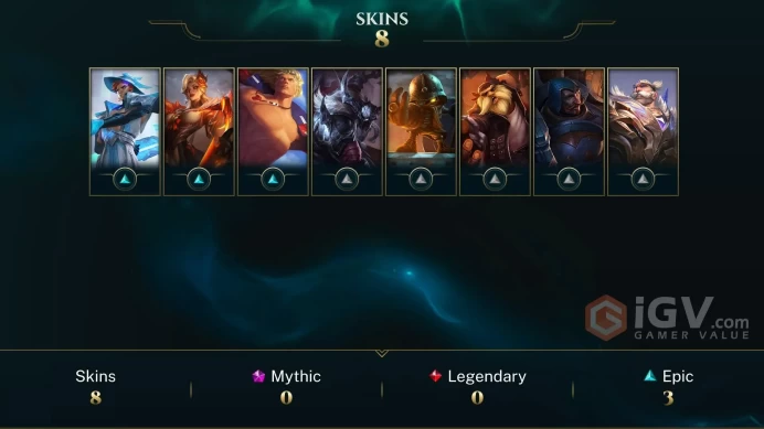 EUW / DIAMOND 4 - %56WR - 59 Champ - 8 Perfect Skins(3 Epic) -20.6K BE - 350RP - HONOR 4 - UNVERIFIED MAIL - FULL ACCES - CHEAP
