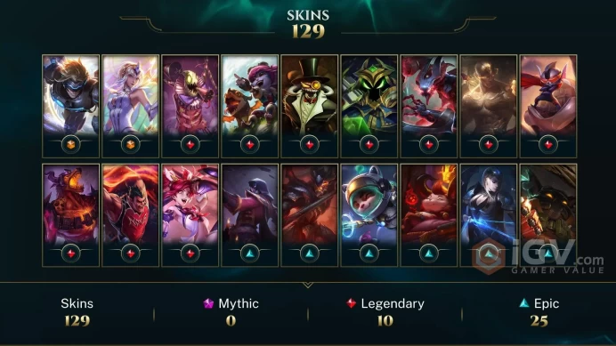 【LAN 】Level 254 140 Champ/ 120 Skins Full Access High Quality Account Instant Delivery️