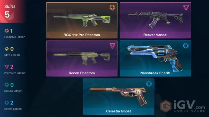 [EU] RGX 11z Pro Phantom  | Recon Phantom |  Reaver Vandal ~ 5,725 VP Inventory value