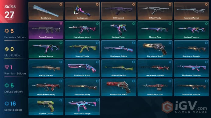 EU [ 27 TOP SKINS + 2 KNIFE ] Montage Axe + EX.O Vandal + Reaver Phantom + CYRAX Vandal / full acces