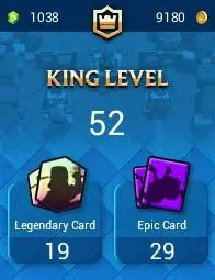 (Android/iOS) KT14 - lvl 52 - elite 2 evo cart 4 Cards120/120 - Max Card 41  _lvl 13 card 7 /Emote 78 / skin tower 6 trophy 9060