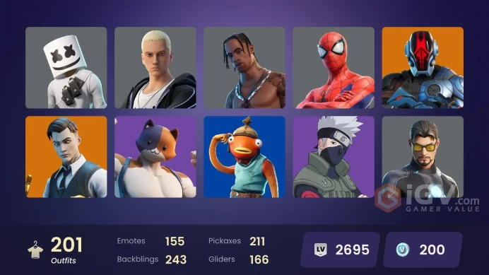 201 skins | OG STW | Rogue Spider Knight | Travis Scott | Leviathan Axe | Gold TNTina | Gold Midas | Gold Brutus | Subzero Cryptic | 200 VB