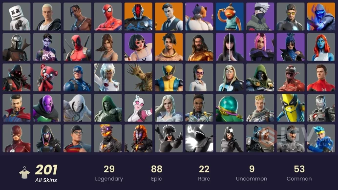 201 skins | OG STW | Rogue Spider Knight | Travis Scott | Leviathan Axe | Gold TNTina | Gold Midas | Gold Brutus | Subzero Cryptic | 200 VB