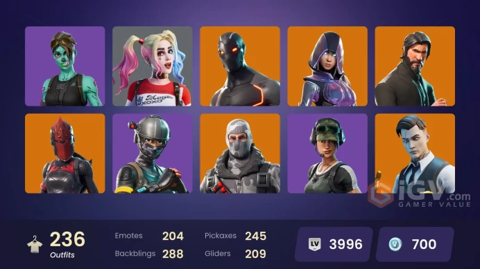 236 skins | OG STW | Rogue Spider Knight | The Reaper | Glow | Elite Agent | Blue Team Leader | Gold Midas | Gold Brutus | Havoc | Trailblazer |